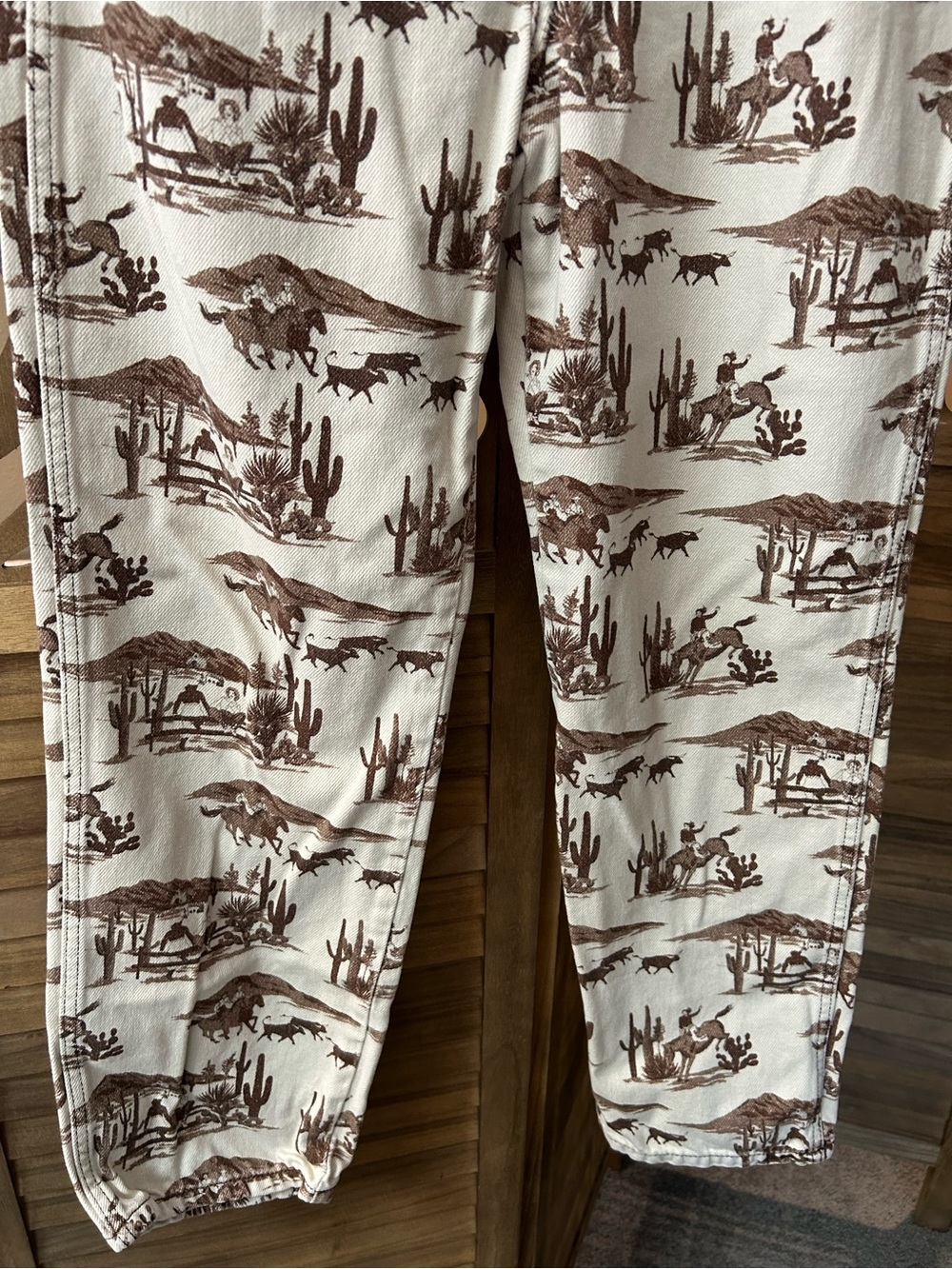 Reformation Sonora High Rise Straight Leg Jeans Cowboy Desert Sands Print - Picture 6 of 8